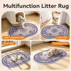 Cat Litter Mat, 33"x22" High Density PVC Litter Rug Trapping Mat, Non-Slip, Waterproof & Urine-Proof Kitty Litters Catcher Mats, Keep Floor Clean, Soft on Kitten Paws, Cat Essentials Blue