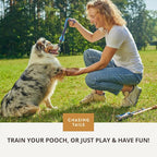 Chasing Tails Flirt Pole for Dogs Heavy Duty - 36 Inch Flirt Pole for Large Dogs with Extendable 83 Inch Rope | Two Toys Included | Suitable for All Breeds | Pets Play Equipment