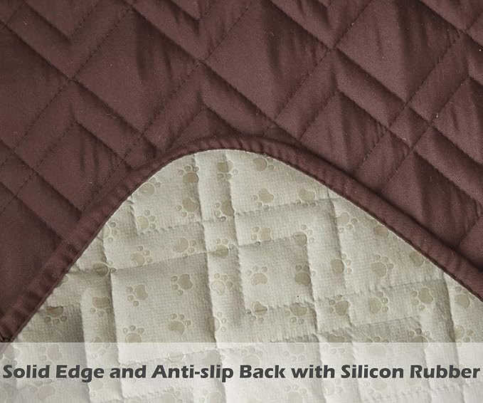 Ameritex Couch Sofa Slipcover 100% Waterproof Nonslip Quilted Furniture Protector Slipcover for Dogs, Children, Pets Sofa Slipcover Machine Washable (Chocolate, 68")