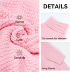 cyeollo Dog Sweater Long Sleeve Knitted Turtleneck Pullover Warm Clothes | Ultra Soft Warm Knit, Full Coverage, 4-Way Stretch for Easy Movement, Easy On & Off, Winter Daily Wear for Small Dogs