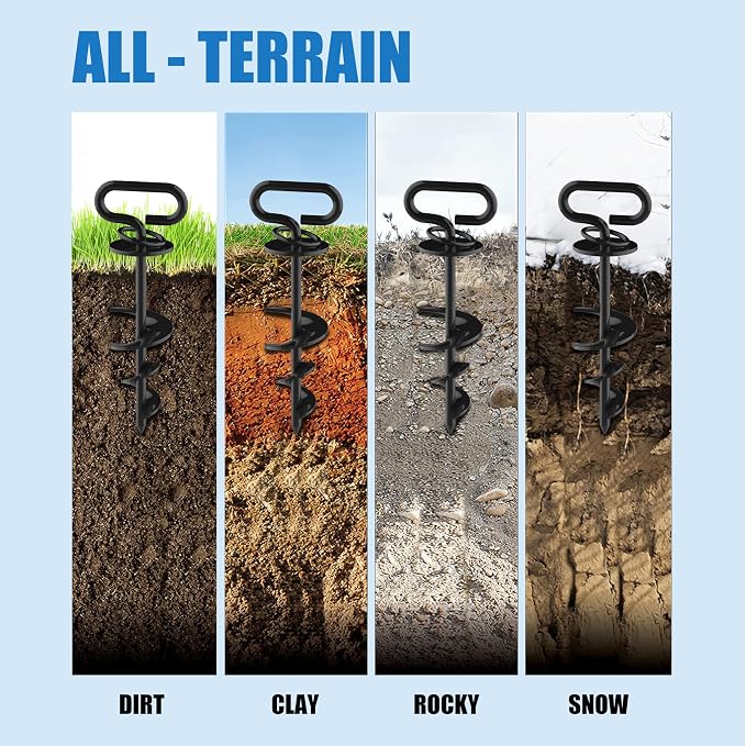 Eurmax USA 2-Pack Heavy Duty Dog Tie Out Stake, No-Tangle In Ground Anchor Runner for Large Dogs up to 210 Lbs - Perfect for Yard, Beach and Camping (Square,Black)