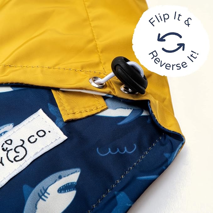 Lucy & Co. Reversible Raincoat for Dogs & Pets - Dog Raincoat - Fashionable and Comfy Water Resistant Adjustable Poncho for Canines. Multiple to fit All Types of Dog Breeds