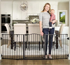 Regalo Safety 56"-74.5" Super Wide Configurable Baby Gate | Hardware Mounted, For Doorways & Open Spaces, For Babies, Toddlers & Pets, Black, Tested & Trusted for 30 Years