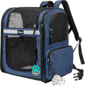 PetAmi Dog Backpack Carrier for Cats, 4-Way Entry Ventilated, 18lbs Max | Sherpa Bed Included, Foldable Load-In Top, Safety Reflective Strap, Breathable Mesh, Poop Bag Dispenser, Padded Back Support
