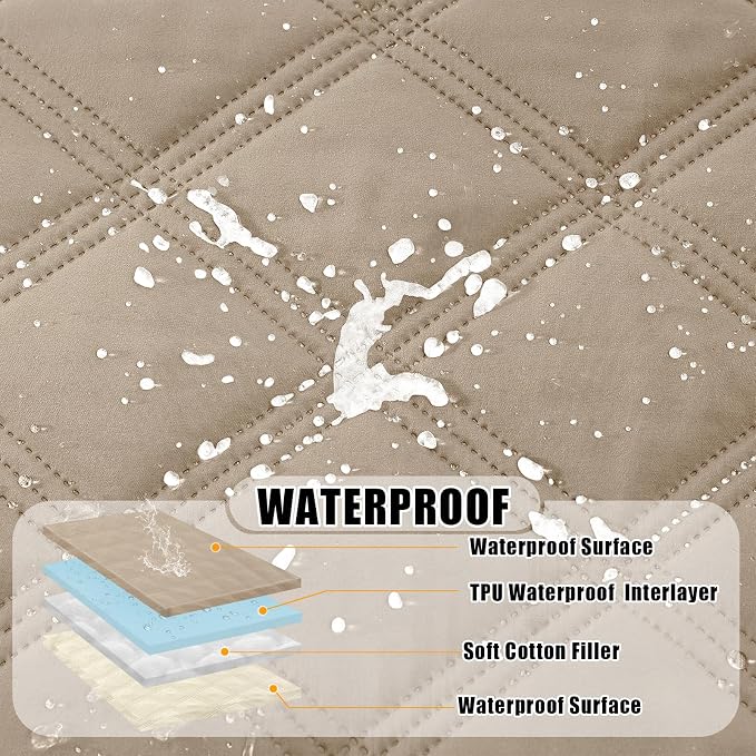 Smiry Waterproof Dog Bed Cover, Reversible Pet Blanket for Sofa Couch | Soft Washable Dog Blanket, Leakproof Couch Cover for Dogs Cats & Furniture Protection, 82x120, Taupe/Beige