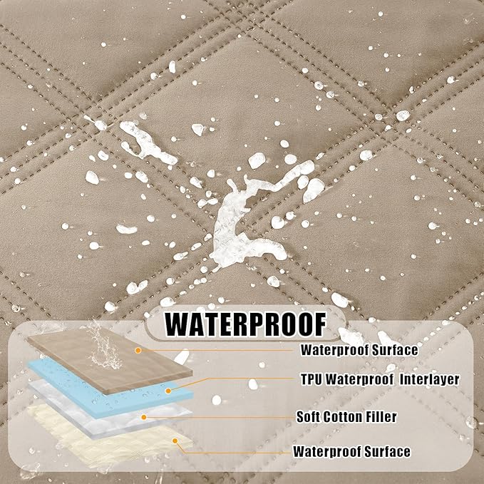 Smiry Waterproof Dog Bed Cover, Reversible Pet Blanket for Sofa Couch | Soft Washable Dog Blanket, Leakproof Couch Cover for Dogs Cats & Furniture Protection, 30x70, Taupe/Beige