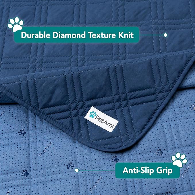 PetAmi Waterproof Couch Cover for Dog Non-Slip Bed Sofa Blanket, 30x70 Blue