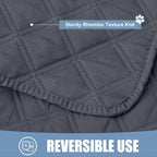 Smiry Waterproof Reversible Pet Couch Covers for Dogs | Pet Friendly, Soft Fabric, Washable Sofa Furniture Protector for Dogs Cat Kids, Checkered (40"x70", Dark Grey/Dark Grey)
