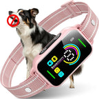 DINJOO Bark Collar for Large Medium Small Dogs - Smart AI 1S Stop Barking, Anti Barking Device & Dog Training Collar with Beep, Vibration & 8-Level Sensitivity, IP67 Waterproof - Pastel Pink