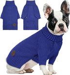 cyeollo Dog Sweater Long Sleeve Knitted Turtleneck Pullover Warm Clothes | Ultra Soft Warm Knit, Full Coverage, 4-Way Stretch for Easy Movement, Easy On & Off, Winter Daily Wear for Small Dogs