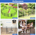 ADAVIN Garden Fence with Gate 32in(H) x 31 ft(L),14 Panels Black Heavy Duty Iron Metal Animal Barrier Fence, Indoor&Outdoor Dog Playpen, Camping Fence, No Dig Garden Border Fencing for Yard