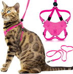 Houdini™ Escape Proof Cat Harness and Leash (Pink, M/L) | Adjustable walking vest with 6ft lead, breathable mesh, secure snug fit, lightweight for travel, hikes and daily adventures