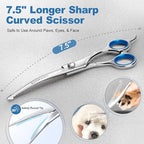 Gimars Titanium Coated Professional 6 in 1 4CR Stainless Steel Dog Grooming Scissors with Safety Round Tip, Heavy Duty Pet Grooming Scissor for Dogs, Cats and Other Animals