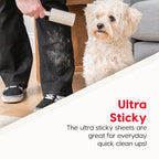 IRIS USA Extra Sticky Lint Roller, Standard Pack with Storage Box & Refills | Lint Roller Covers, Extra refills*8: 90 Sheets/Roll- 720 Sheets Total, Easy Tear Design, Pet Hair Remover on Clothes Bed