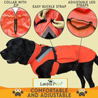 Waterproof Dog Rain Coat, Reflective Safety Strips & Leash Hole – Lightweight Adjustable Jacket for Medium Breeds - S, Orange