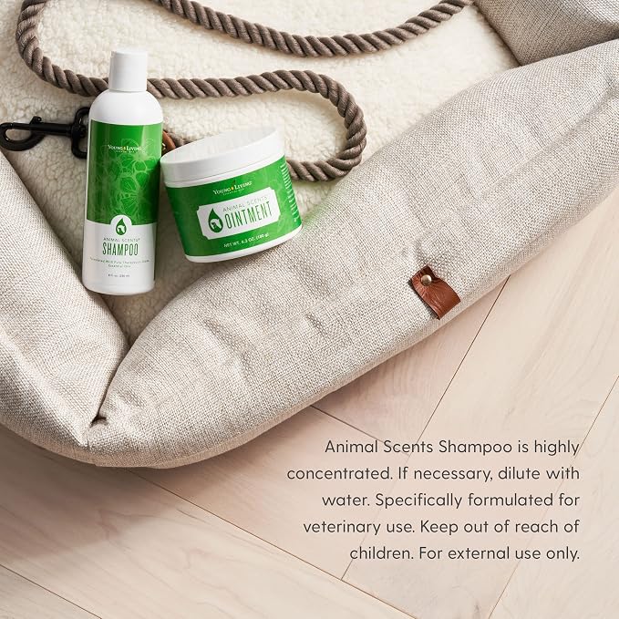 Young Living Animal Scents Shampoo | 8 oz | Botanical Pet Shampoo with Lavender, Peppermint & Tea Tree Essential Oils | Gentle Cleansing Shampoo for Dogs & Animals | Plant-Based Grooming Care