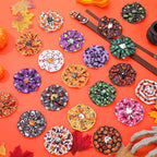 100 Pcs Halloween Dog Collar Bows Halloween Pet Flower Collar Bow Ties Attachment for Small Medium Large Dog Cat Puppy Holiday Grooming Accessories