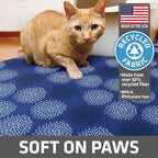 Drymate Cat Litter Box Mat, Litter Trapping Mat, Dark Blue, 29x36 XL | Waterproof, Urine-Proof, Absorbent, Machine Washable, Soft on Paws, Contains Mess, Protects Floors, Kitten Supplies, USA Made