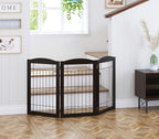Spirich Freestanding Wire Pet Gate for Dogs, 30 inches Tall Dog Gate for The Houes, Doorway, Stairs, Pet Puppy Safety Fence, 3 Panels