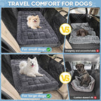 Dog Car Bed Mat Non-Slip Backseat Extender Dog Bed 56x28.7 Gray | Travel Bed for Dogs，Chew-Resistant, Easy Clean & Scratch-Proof, Comfort Design, Fits Trucks/Sedans/SUVs
