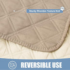 Smiry Waterproof Reversible Pet Couch Covers for Dogs | Pet Friendly, Soft Fabric, Washable Sofa Furniture Protector for Dogs Cat Kids, Checkered (30"x53", Taupe/Beige)
