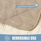 Smiry Waterproof Reversible Dog Bed Cover Pet Blanket | Pet Friendly, Soft Fabric, Washable Dog Blanket for Furniture Bed Couch Sofa, Checkered (82"x82", Taupe/Beige)