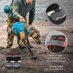 Kurgo Blaze Cross Dog Shoes, Chili Red/Black, Large, 2 Pack | All Season Paw Protectors, Lightweight & Breathable, Water-Resistant, Reflective Accents, No-Slip, Includes 2 Shoes