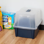 IRIS USA Large Front Door Cat Litter Box, Walk-in Entry, Navy | Easy Access Needs, Private Enclosure Design, Covered Walk-Through, Contained Environment, Privacy Hood