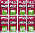 Refill for Metkix Lint Rollers 8 Pack (Total 800 Sheets)