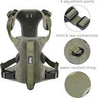 TUG Grab Dog Harness with Built-in Magnetic Traffic Leash (Medium/Green) | Padded Magnetic Traffic Handle | Front & Rear Leash Clips | 4-Point Adjustable Fit | Durable Nylon | Aids No-Pull Training