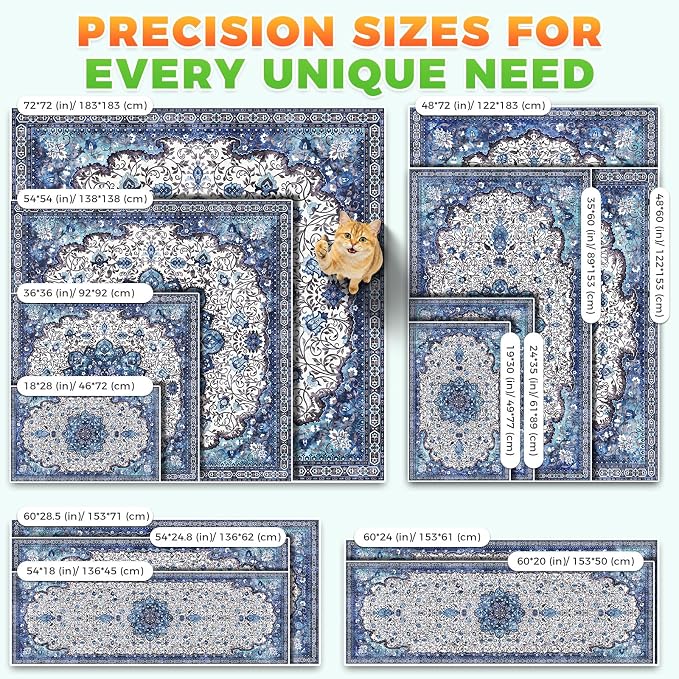 Hompet Cat Litter Mat 2 Pack, 54x54 Large Machine Washable Trapping Mats for Cats, Super Absorbent & Urine-Proof Cat Litter Box Mat for Floor, Waterproof & Non Slip Kitty Litter Rug