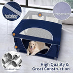 Dog Kitten Playpen with Play Pen Cover for Cat Indoor, 41 x41 x25.5 Puppy Playpen for Small Pet with See-Through Topper Proof Enclosed Door Dog Pen, Sturdy Warm Protable Play Pen for Cat