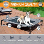 K&H Outdoor Elevated Dog Bed - Cooling Raised Dog Bed for Medium & Large Pets, Breathable Mesh Center Hammock Design, Indoor/Outdoor Washable Cover, Portable Metal Frame, Gray, Large 42x30in