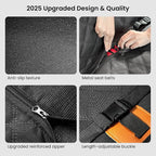 REEVAA Dog Car Seat Cover for Back Seat, Hard Bottom, L, Black | 450 lbs Extender, 45% More Space for 2-4 Large Dogs, Waterproof, Zippered Mesh Window, Fits for SUV Medium Truck