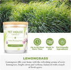 Pet House Candles, Long Burning Scented Candles for Pet Odors, Plant-Based, 60 Hour Burn Time - Lemongrass, 9 oz, 2 Pack