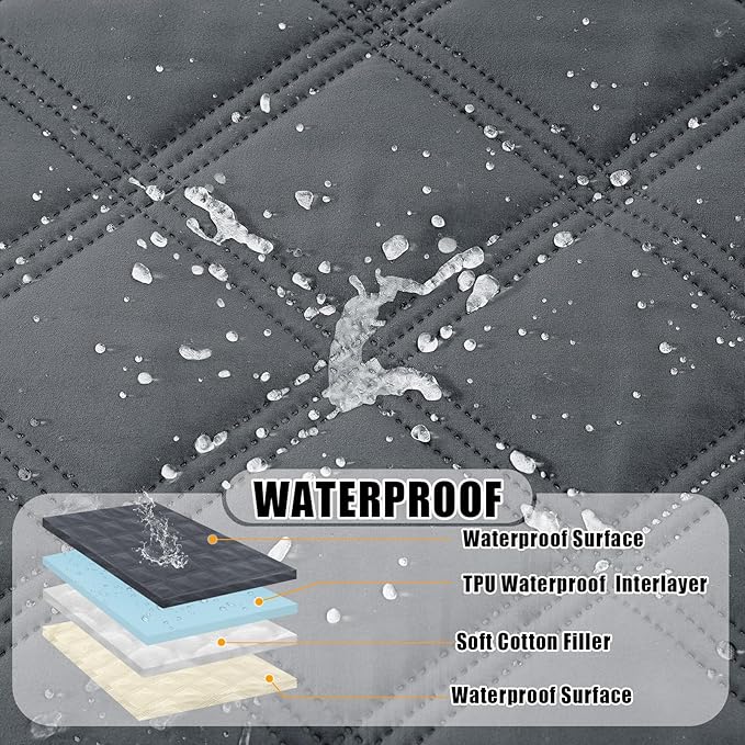Smiry Waterproof Dog Bed Cover, Reversible Pet Blanket for Sofa Couch | Soft Washable Dog Blanket, Leakproof Couch Cover for Dogs Cats & Furniture Protection, 68x82, Dark Grey/Beige