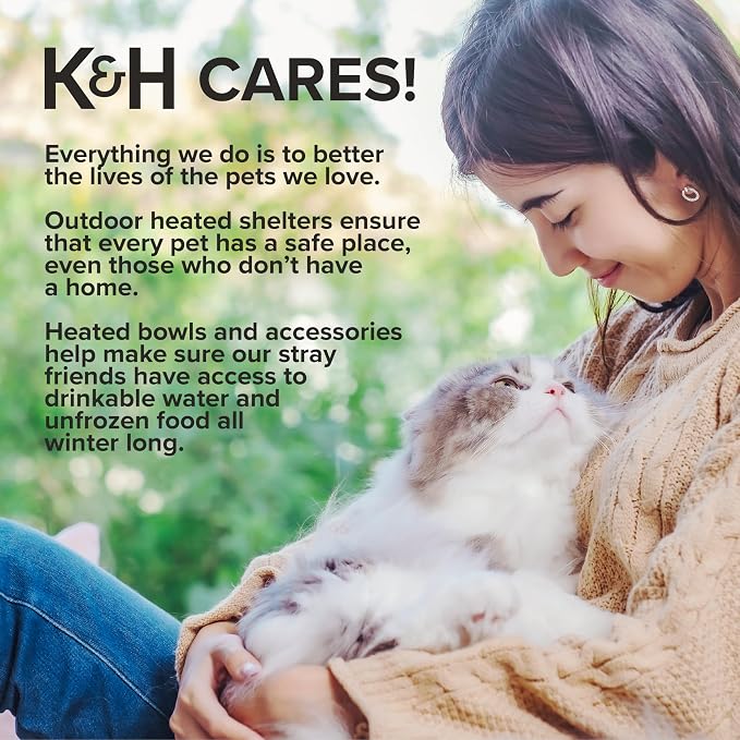 K&H Heated Cat Bed, Thermo-Pet Cave Indoor, Safety Listed, 4W, Gray | Removable Waterproof Cat Heating Pad, Heated Pet Bed for Dogs & Cats, Covered Cave Pet Tent, Collapsible, Machine Washable