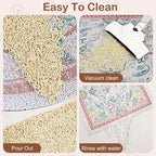 Glittme Cat Litter Mat, 33"x22" Non-Slip Washable Trapping Mat for Cats | Litter Trapping Mat With Thick PVC Coil To Catch Scatter, Soft On Paws And Waterproof Bottom To Protect Floors