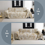 MYSKY HOME Couch Cover for Dogs Washable Couch Sofa Protector for Loveseat Sofa with Cats Pets Friendly Chenille Khaki Abstract Geometric Sofa Covers Soft Durable Farmhouse Sofa Slipcovers, 71" X102"
