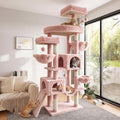 SHA CERLIN 82 inch Cat Tree Tower, Multi-Level Cat Condo with Plush Perches, Sisal Scratching Posts, Hammock and Toys, Stable Cat Tower for Kittens and Adult Cats, Pink