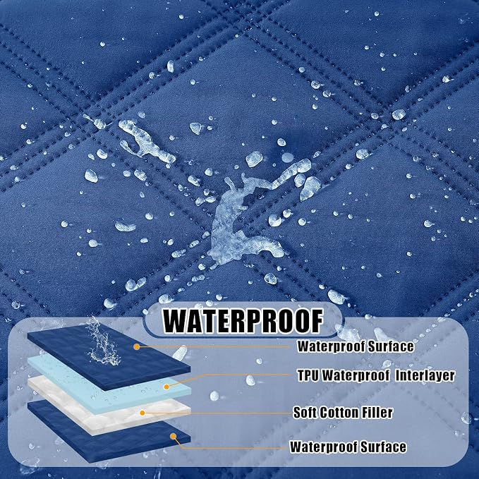 Smiry Waterproof Dog Bed Cover, Reversible Pet Blanket for Sofa Couch | Soft Washable Dog Blanket, Leakproof Couch Cover for Dogs Cats & Furniture Protection, 40x80, Navy/Navy
