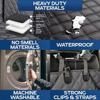 XL Floor Cover with Door Protection and Tactical MOLLE System - As Seen on Shark Tank - Fits Full-Size Crew Cab Trucks with Fold Up Seats, Waterproof & Machine Washable – XL Dog Hammock for Truck