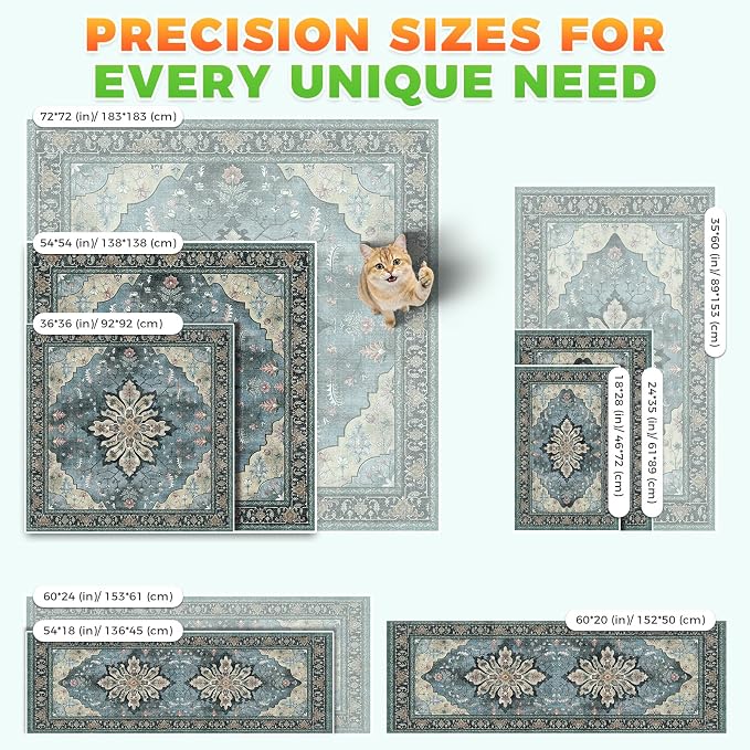 Hompet Cat Litter Mat 2 Pack, 18x28 Machine Washable Trapping Mats for Cats, Super Absorbent & Urine-Proof Cat Litter Box Mat for Floor, Waterproof & Non Slip Kitty Litter Rug