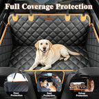 Hard Bottom Waterproof Dog Seat Cover Hammock for Full Size Truck | 900D Oxford bite-proof & waterproof. 35D sponge pad protects dog joints. Extra-wide hard bottom supports 600lbs. Mesh window