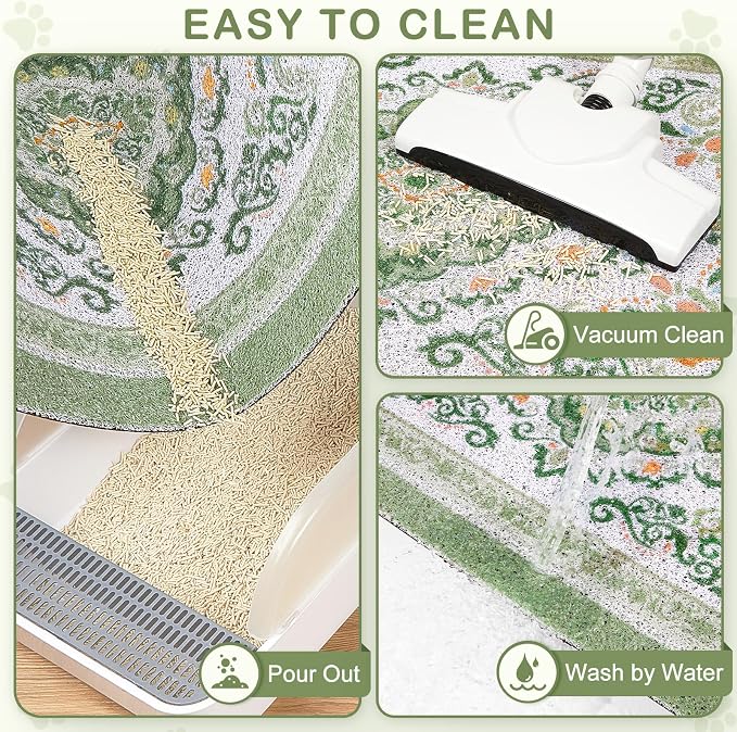 Unicorn Catcher 40"x30" Cat Litter Mat Non-Slip Washable Litter Box Mat | High-Density PVC Litter Catcher Mat Efficiently Traps Scattered Litter From Paws To Keep Floors Clean