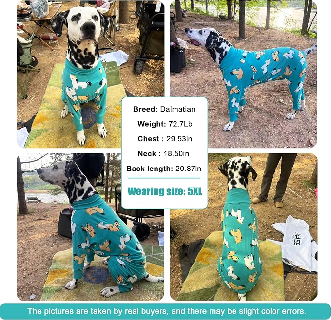 Dog Recovery Suit After Surgery Female Male, Medium Large Dog Neuter Shirt Cone Alternatives Prevent Licking Surgical Onesies (Green Pony, 5X-Large)