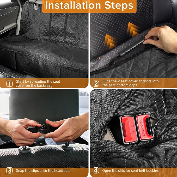 Dog Car Seat Cover for Back Seat for Hyundai Santa Fe Tucson Kona 2000-2027 | Accessories Waterproof Non-Slip Pet Bench Backseat Covers 2026 New