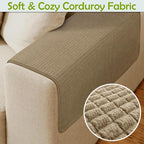 Couch Arm Covers, Sofa Arm Covers, Waterproof Armrest Covers for Sofa, Armchair, Loveseat, Non-Slip Recliner Arm Covers, Sofa Headrest Covers, Arm Chair Covers Set of 2 (Brown, 26"×26")