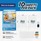 Panther Armor Cat Furniture Protector, 10 Clear Sheets with Twist Pins | Solid barrier shield, not a sticky deterrent. Couch protector from cat claws. 5 XL plus 5 large sheets, removable