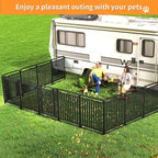 Puppy Playpen Dog Playpens Fence Outdoor Thickened Metal Tube, Low Threshold Dog Play Pen Indoors, 32" Height 40 Panels for Small/Medium/Large Dogs (Black)